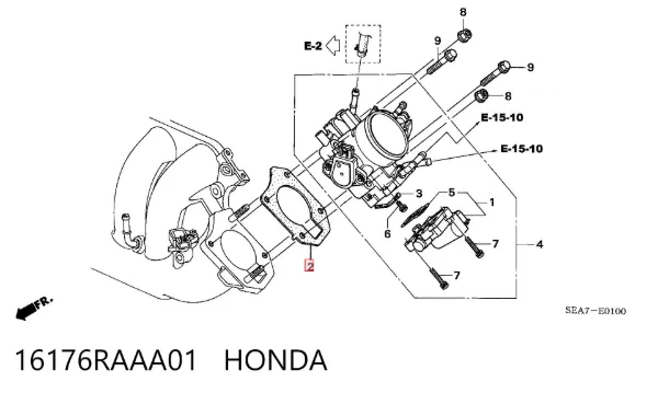 Vedante da válvula de borboleta Honda Accord VII
