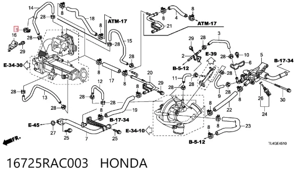  16725RAC003 Honda