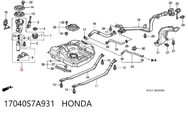 Elemento de turbina da bomba de combustível 17040S7A931 Honda