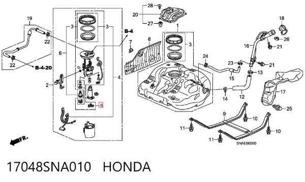 Filtro de combustível 17048SNA010 Honda