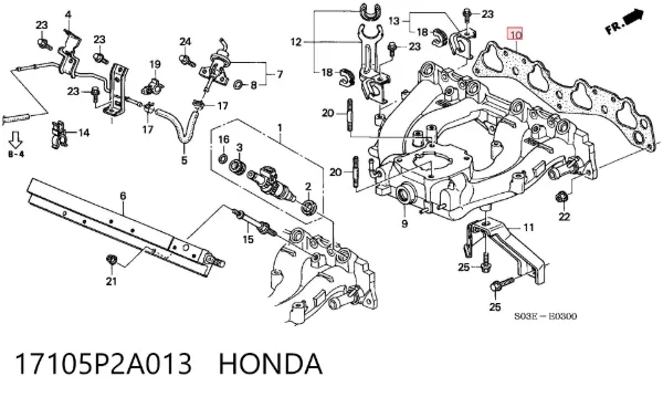 Vedante de tubo coletor de admissão Honda Civic VI