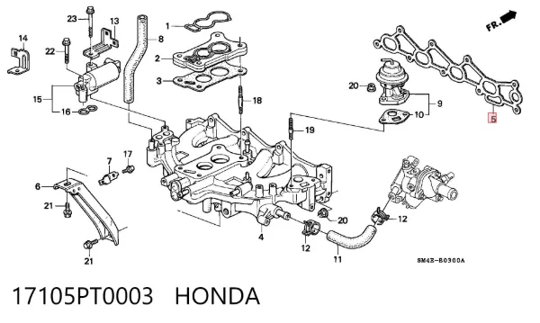 Vedante de tubo coletor de admissão Honda Accord V