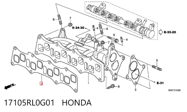 Vedante de tubo coletor de admissão Honda Accord VIII