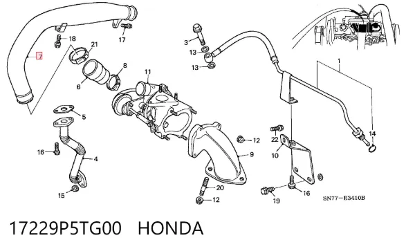  17229P5TG00 Honda