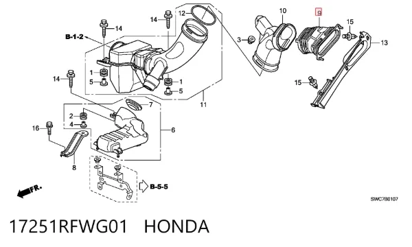  17251RFWG01 Honda