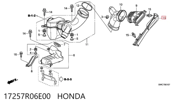  17257R06E00 Honda