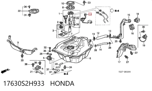 Sensor do nível de combustível no tanque 17630S2H933 Honda