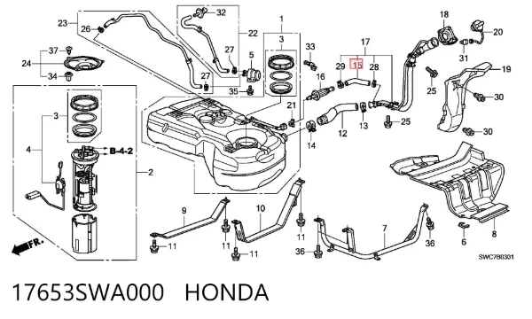  17653SWA000 Honda