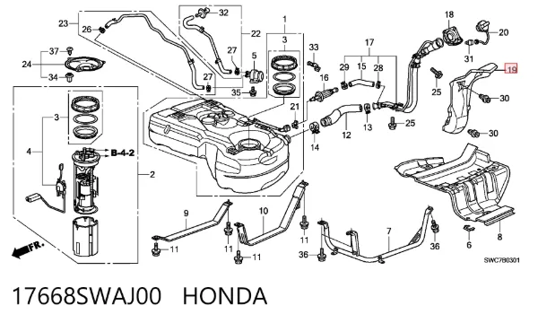  17668SWAJ00 Honda