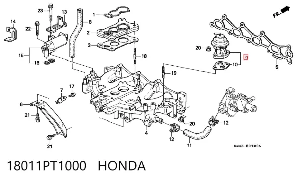 Válvula EGR de recirculação dos gases Honda Accord IV
