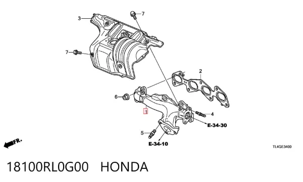 Tubo coletor de escape Honda Accord VIII