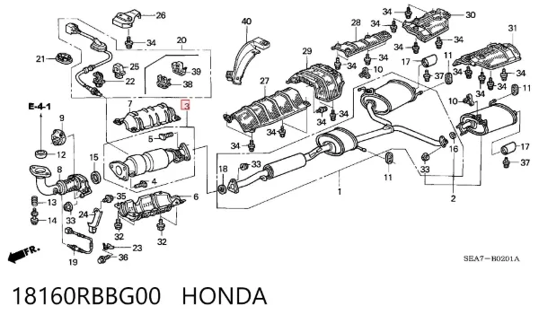 Convertidor - catalisador 18160RBBG00 Honda
