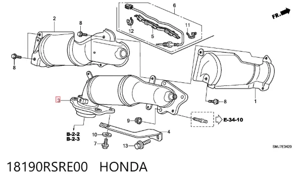 Convertidor - catalisador 18190RSRE00 Honda