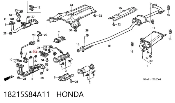  18215S84A11 Honda