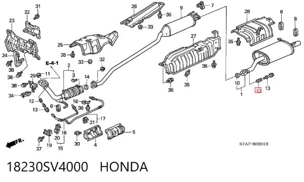 Mola do sistema de escapamento 18230SV4000 Honda