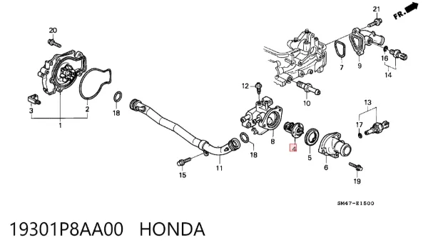 Termostato 19301P8AA00 Honda