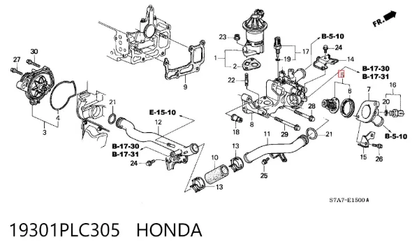 Termostato 19301PLC305 Honda