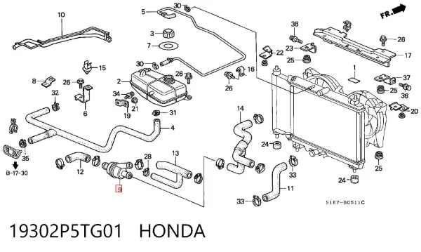 Termostato 19302P5TG01 Honda