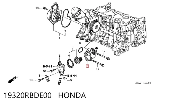 Termostato 19320RBDE00 Honda