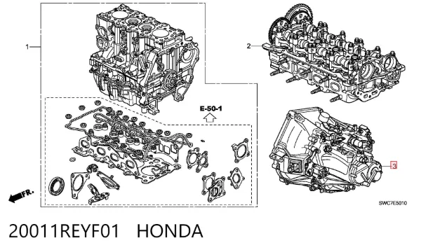 Caixa de Mudança montada (caixa mecânica de velocidades) 20011REYF01 Honda