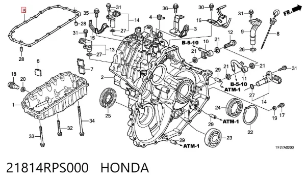 Vedante de panela da Caixa Automática de Mudança/Caixa Mecânica de Mudança Honda Civic VIII