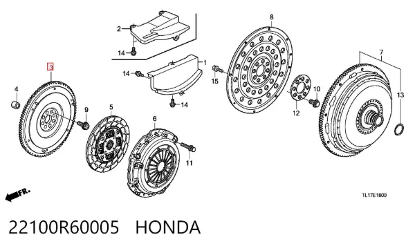 Volante de motor 22100R60005 Honda