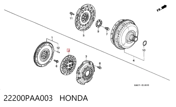 Disco de embraiagem 22200PAA003 Honda