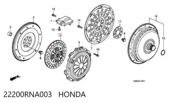 Disco de embraiagem 22200RNA003 Honda