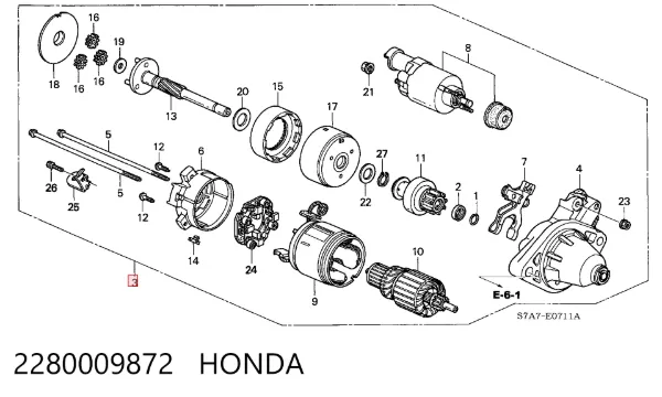 Motor de arranco 2280009872 Honda
