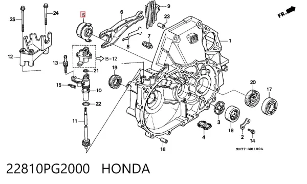 Rolamento de liberação de embraiagem 22810PG2000 Honda