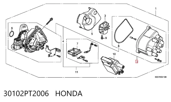 Tampa de distribuidor de ignição (distribuidor) 30102PT2006 Honda