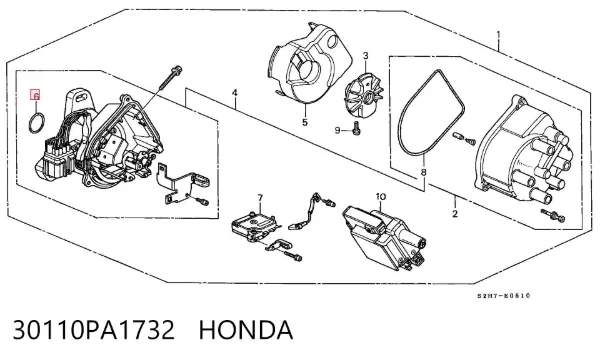 Vedante anular de distribuidor 30110PA1732 Honda