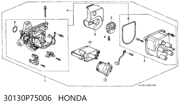 Módulo de ignição (comutador) 30130P75006 Honda
