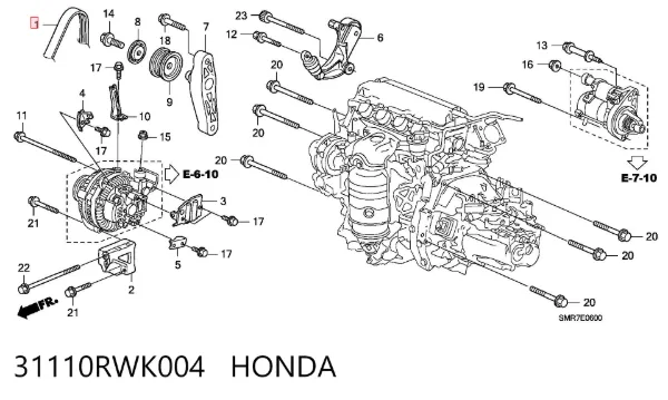 Correia dos conjuntos de transmissão 31110RWK004 Honda