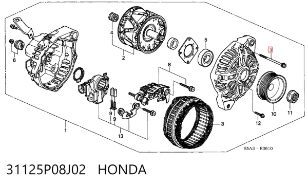  31125P08J02 Honda