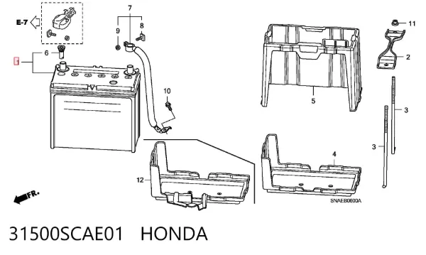 Bateria recarregável (PILHA) 31500SCAE01 Honda