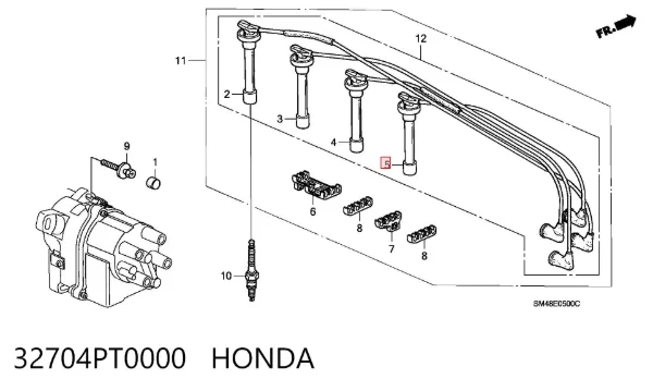 Fios de alta voltagem, kit 32704PT0000 Honda