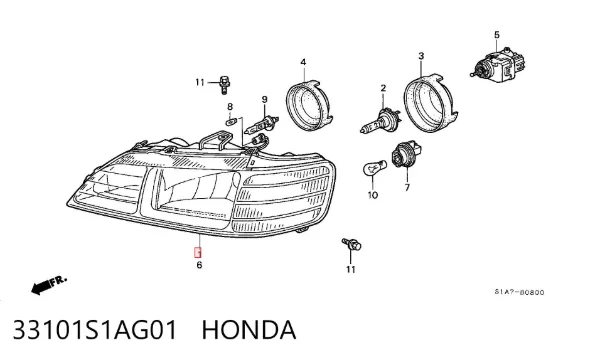 Luz direita 33101S1AG01 Honda