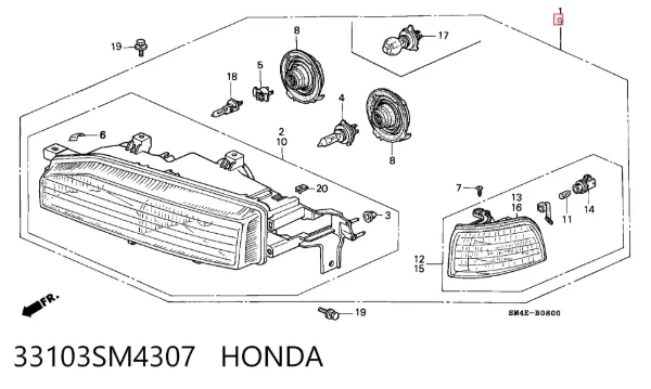 Luz esquerda Honda Accord IV