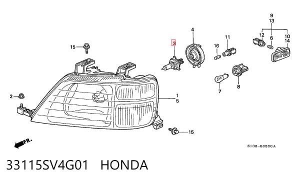Lâmpada halógena 33115SV4G01 Honda
