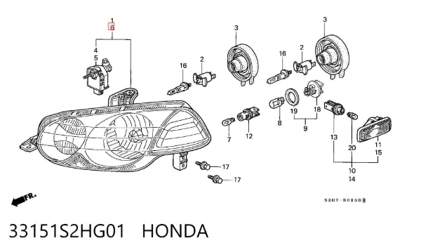 Luz esquerda Honda HR-V GH