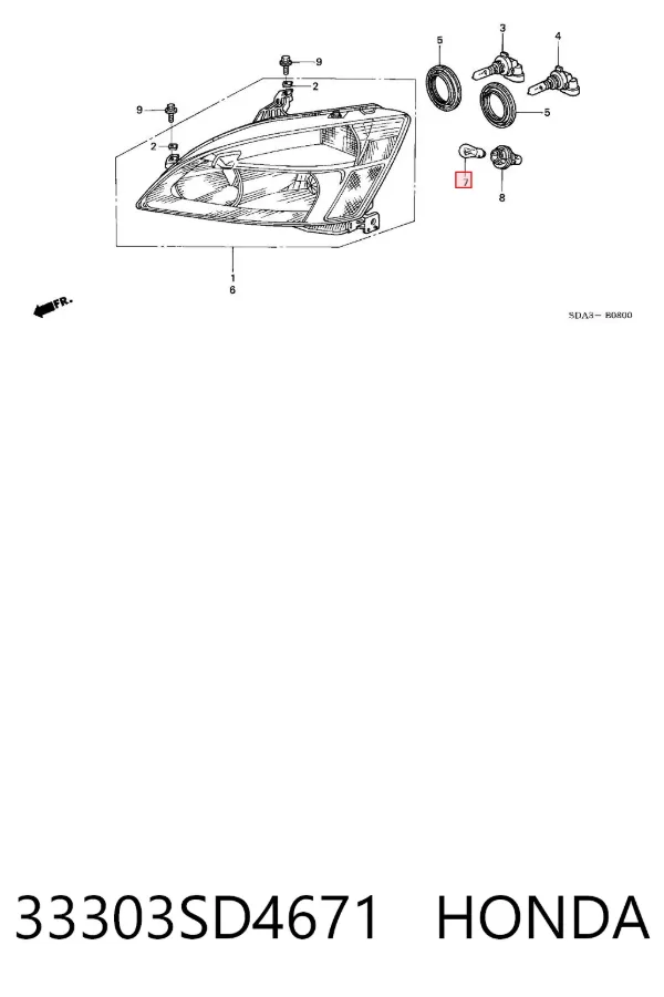 Lâmpada de pisca-pisca 33303SD4671 Honda