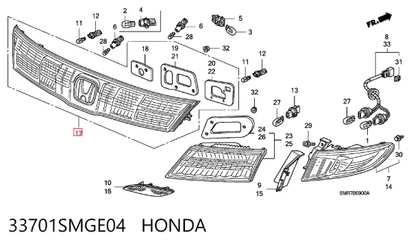 Lanterna traseira central 33701SMGE04 Honda