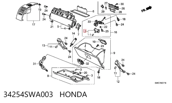  34254SWA003 Honda