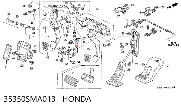 Sensor de ativação do sinal de parada 35350SMA013 Honda