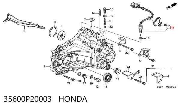 Sensor de ativação das luzes de marcha à ré 35600P20003 Honda