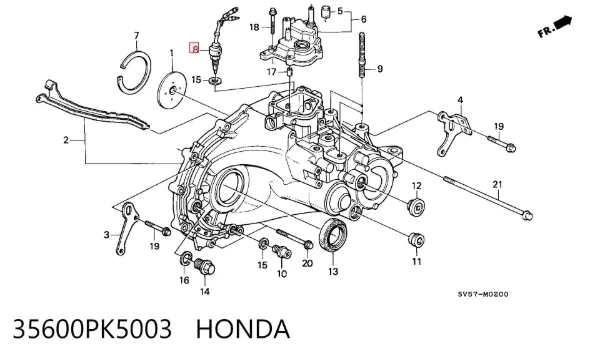 Sensor de ativação das luzes de marcha à ré 35600PK5003 Honda