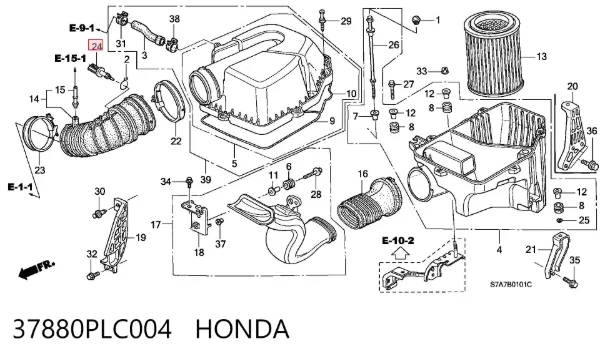 Sensor de temperatura da mistura de ar 37880PLC004 Honda
