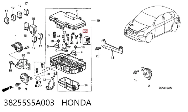 Sensor de ignição (dos espaços brancos de ignição) 38255S5A003 Honda