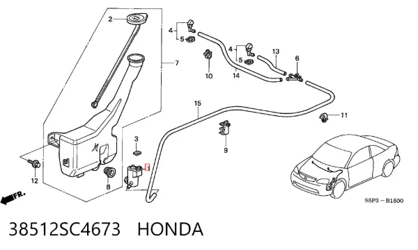 Motor de limpador pára-brisas de vidro traseiro 38512SC4673 Honda